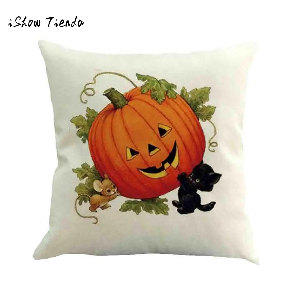 

Halloween Ghost Pillow Cushion Cover Case Pumpkin Sofa Waist Throw Home Decor ghosts housse de coussin almofada party supplies