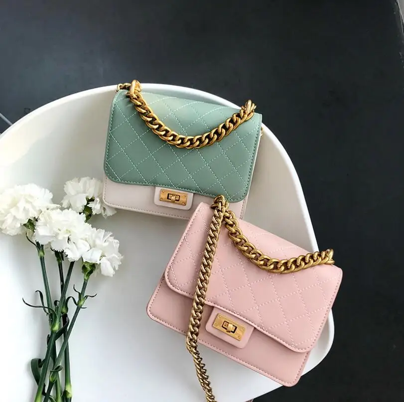 

2018 fashion design chain flap bag new style Ling plaid crossbody bag small shoulder bag 3 color
