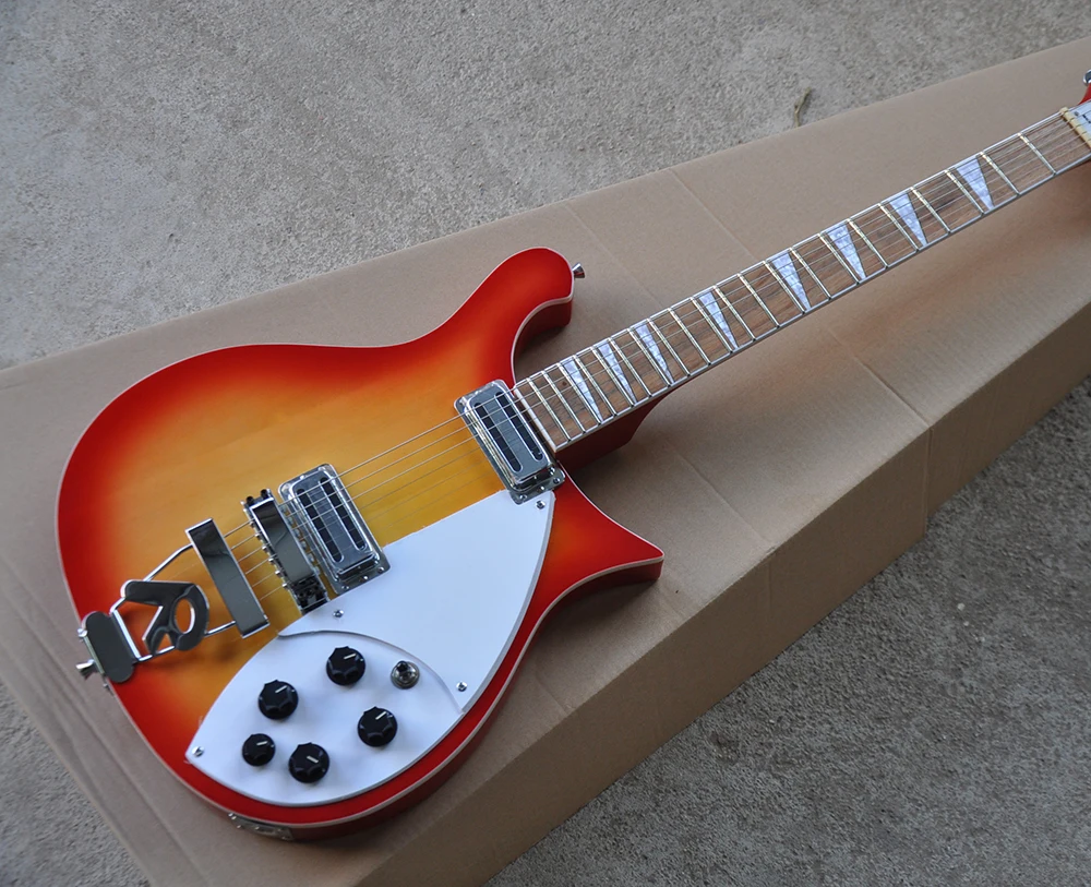 

Factory Cherry Sunburst Electric Guitar with 6 Strings,Rosewood Fingerboard,White Pickguard,Offer Customized