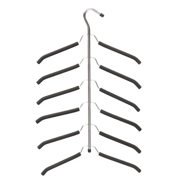 1Pcs Modern 6Layers Rotatable Rack Bathroom Shelf Hanger Tie Towel Hangers Anti-skid Sponge Suit Storage Hook Shirt Holder
