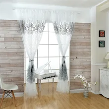 Urijk цветочный Печатный полиэфирный узор оконный экран занавеска Декор стержень ветка Слива офсетная занавеска для гостиной