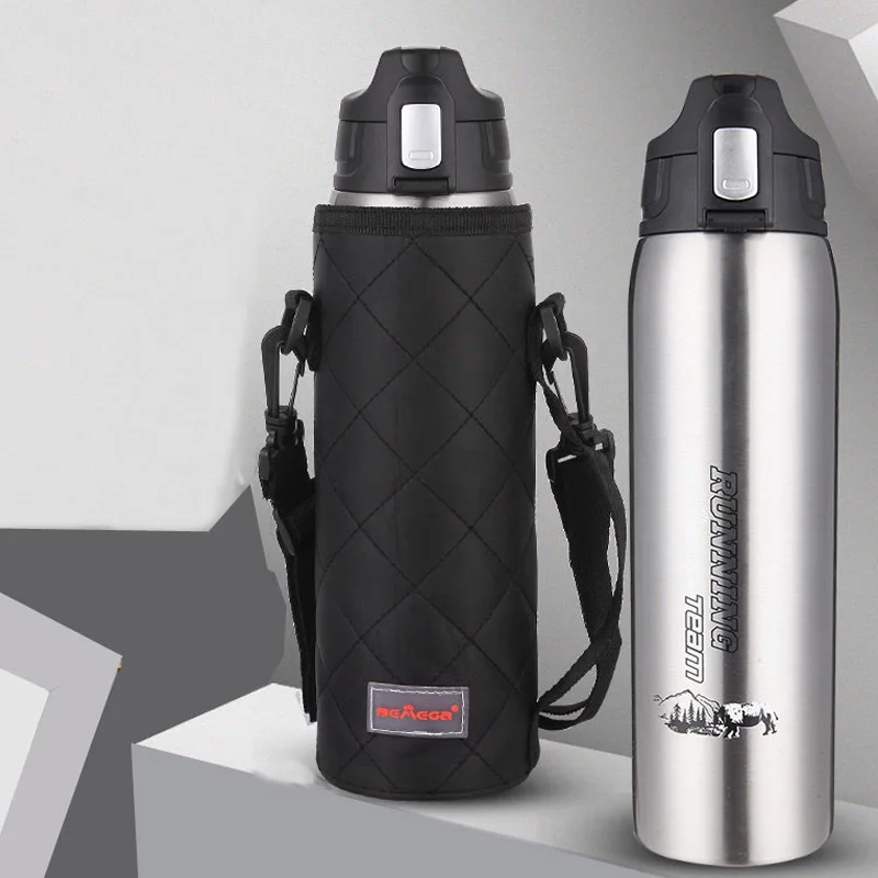 

1000ml Outdoor Thermos Large Capacity water bottle portable bag Insulated Cup three color Vacuum Flask good gifts