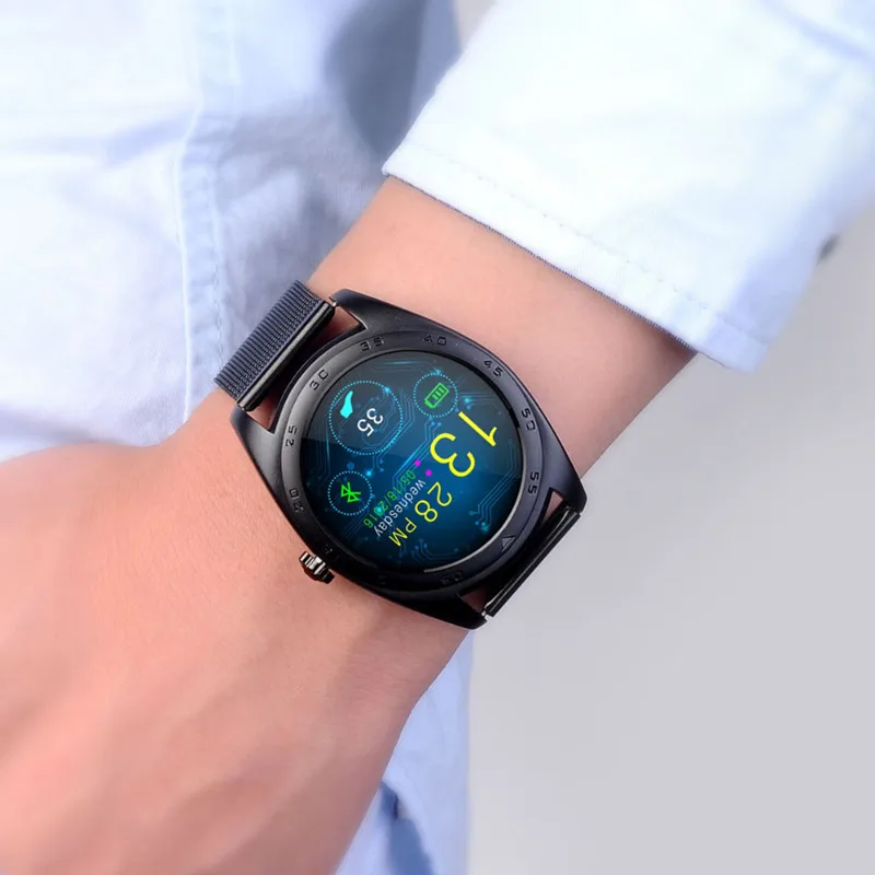  2018 Smart Watch IPS Round Screen Smartwatch Sync Call Messages Heart Rate Monitor Bluetooth Watch 