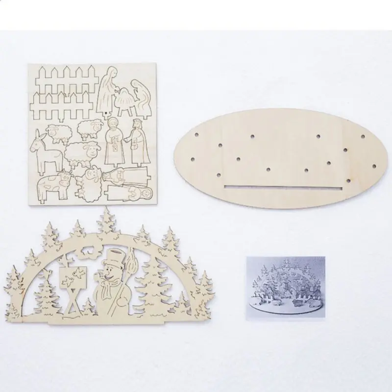 DIY Неокрашенная Рождественская деревянная игрушка рождественские забавные вечерние настольные украшения рождественские деревянные трехмерные детские игрушки украшения
