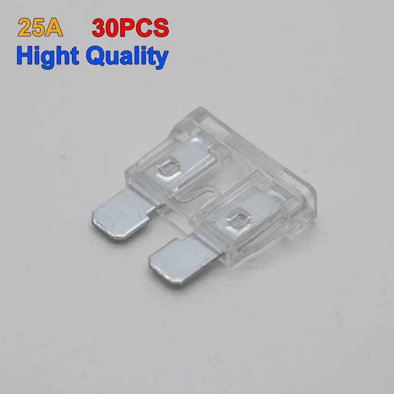 30Pcs/set 25A New Wholesale Standard Car Auto Fuse Blade Motorcycle Truck Suv Car Replacement
