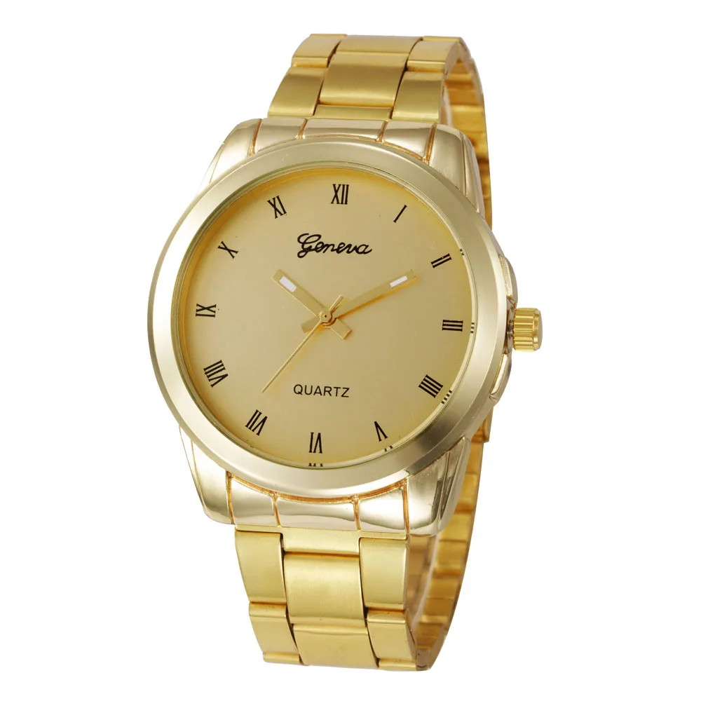 Buy New Fashion Geneva Watch Women Dress Watches Metal Watch Full Steel Analog