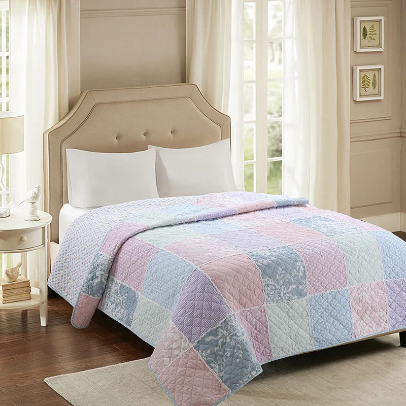 

CHAUSUB Cotton Bedspread Quilt 1pc Coverlet American Handmade Patchwork Quilts Twin Size 150x200cm Quilted Sofa Blanket