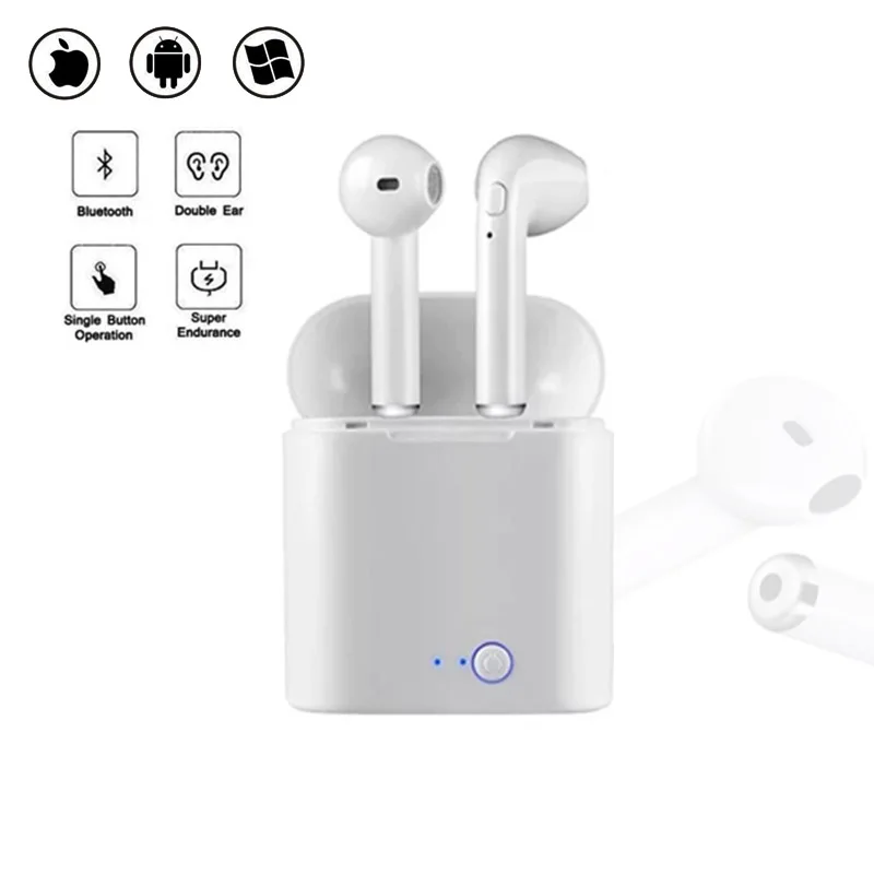 

1pcs i7s TWS Bluetooth Earphone Stereo Earbud Wireless earphones With Charging Box Mic PK i9s i10 i11 i12 airpods