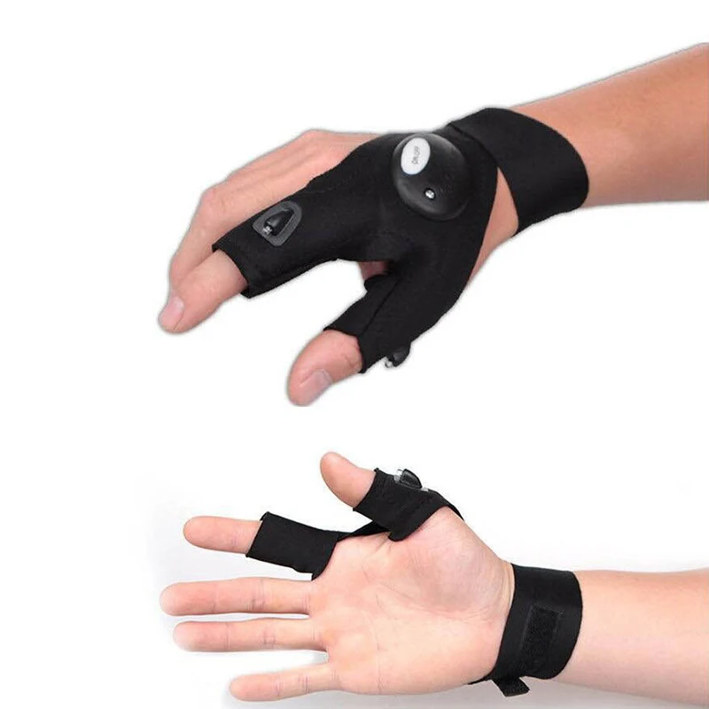 

1Pcs Outdoor LED Glove Fixing Spotlight Repair Lamp Flashlight Torch Cover Lite Fingerless Night Sight View Fishing