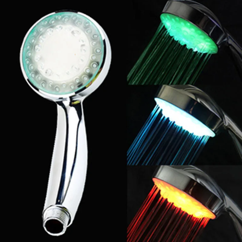 LED Shower Heads water temperature led shower head Single Holder Dual Control Sanitary Ware Suite chuveiro do banheiro AA LED Shower Heads water temperature led shower head Single Holder Dual Control Sanitary Ware Suite chuveiro do banheiro AA