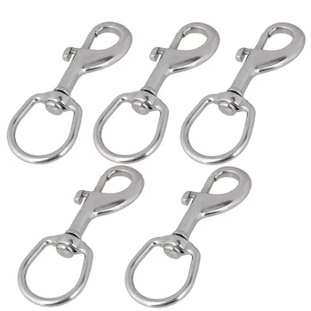 

5PCS Rotatable Swivel Round Eye 304 Stainless Steel Bolt Snap Key Chain Clip 115mm