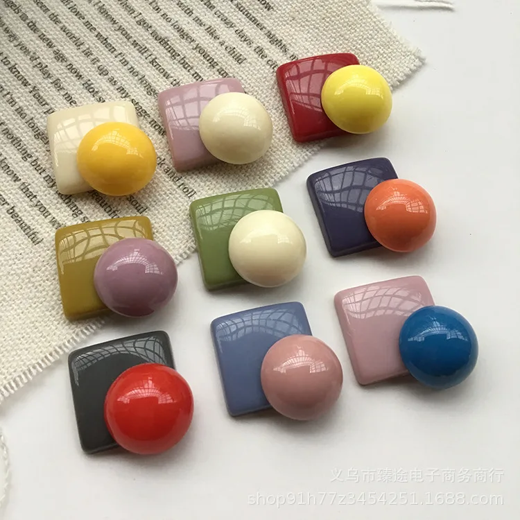 

30pcs 17mm Fashion Resin Square Earring Connectors Charm DIY Jewelry Findings Wholesale Supply