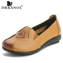 DRKANOL/; женские лоферы из натуральной кожи; повседневная обувь на плоской подошве; женские слипоны на плоской подошве; удобная мягкая женская обувь; большие размеры 35-43