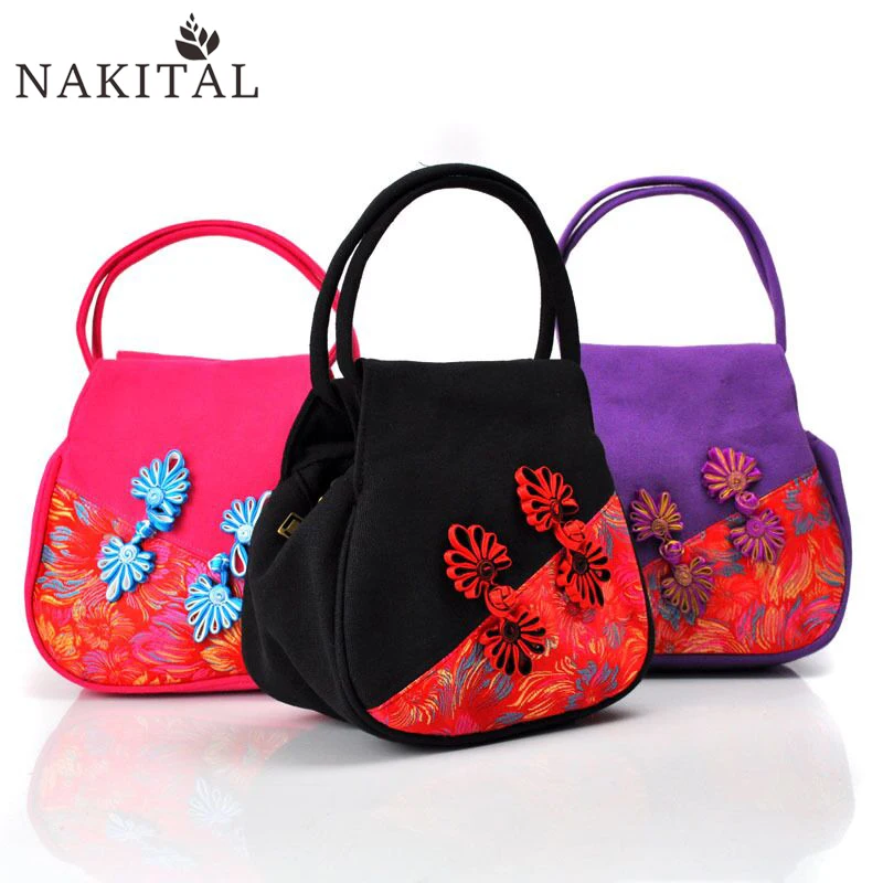 China Ethnic Embroidery Bag Vintage Embroidered Canvas Tote Bags For Women Branded Handbags New ...