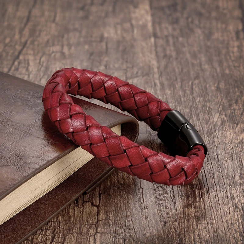

Popular men's and women bracelets stainless steel retro woven bracelet red coffee retro bracelet ornaments ornaments gift