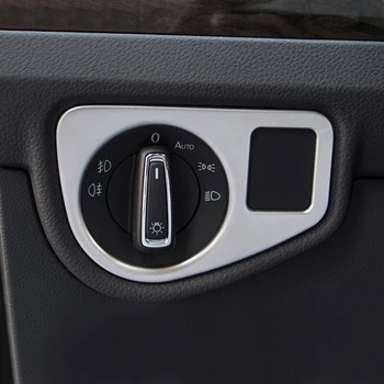 

For Touran 2016 2017 2018 2019 Car Accessories ABS Matte Chrome Car Headlamps Adjustment Switch Cover Trim Car Styling 1Pcs