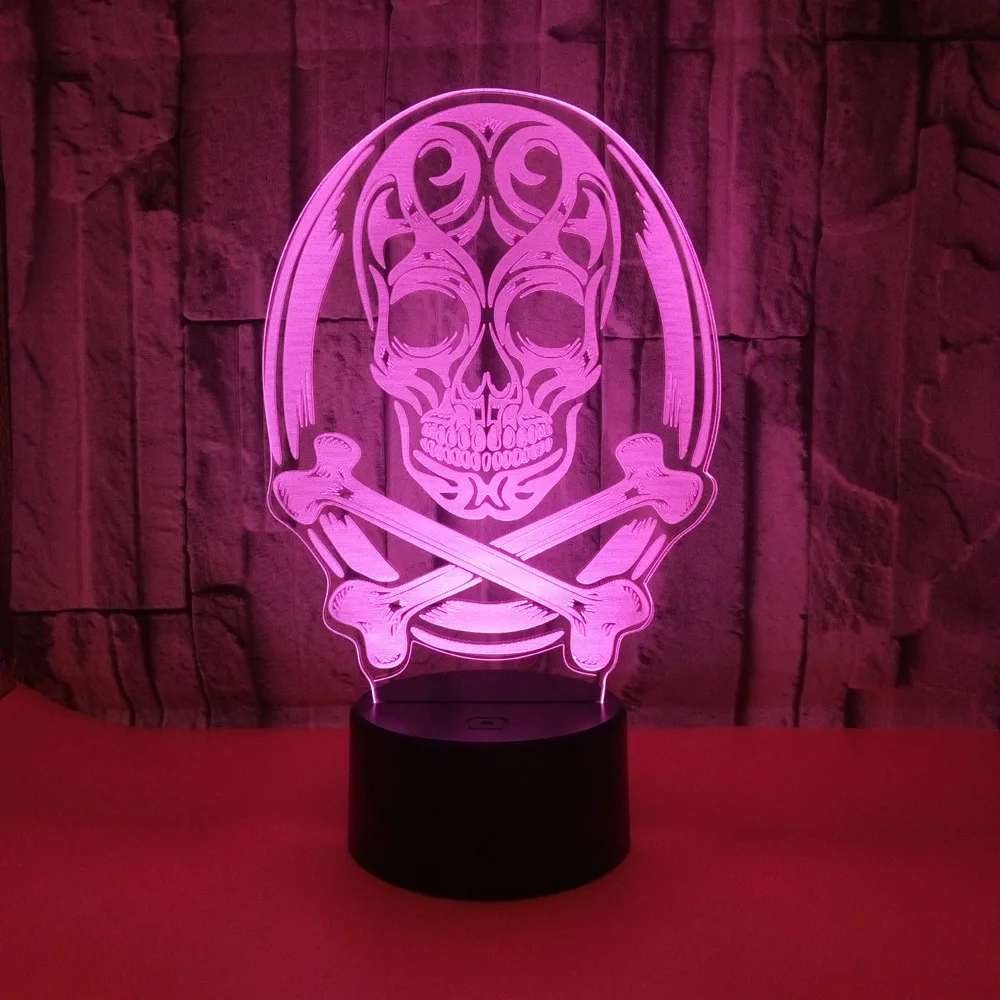 New Halloween Skull 3d Nightlight Novelty Luminaria Led Led Night Light