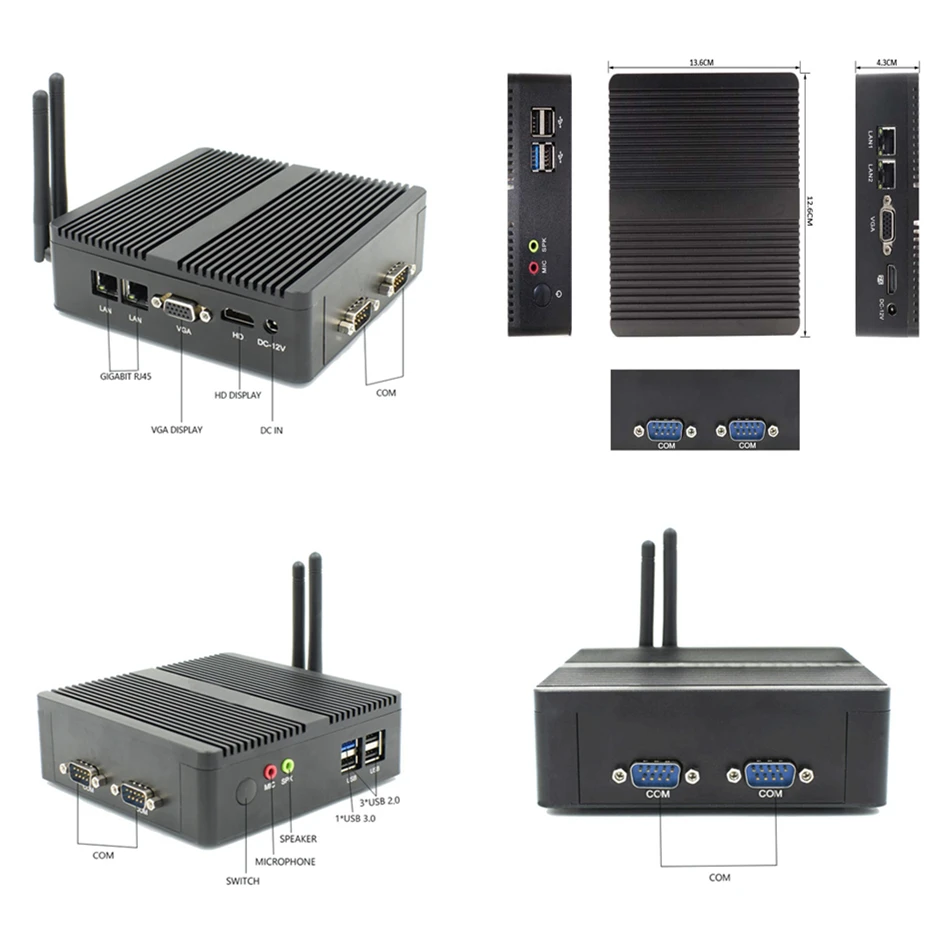 Процессор EGlobal fanless Мини ПК Intel N3160/J3160 J1900 4 ядра Pfsense Barebone Мини компьютер мини-сервер 2* Gigabit LAN(RJ-45) 300 м Wi-Fi