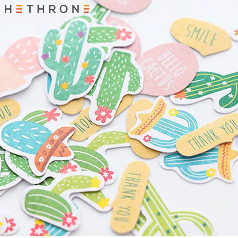

Hethrone cactus Kawaii Sticker Stationery Paper Watercolor Adhesive Stickers For School Creative Journal Decoration Supplies