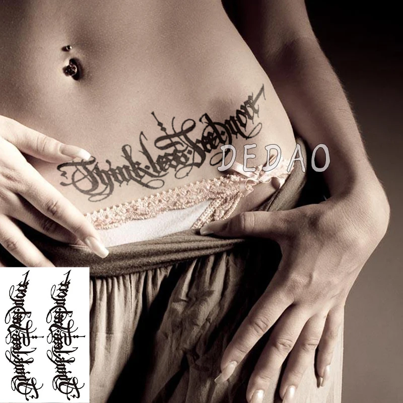 

Waterproof Temporary Tatoo Fake Tattoo Sticker Sexy English Letter Tatouage Flash Tatto Belly Arm Leg Tattoos For Men Women Girl