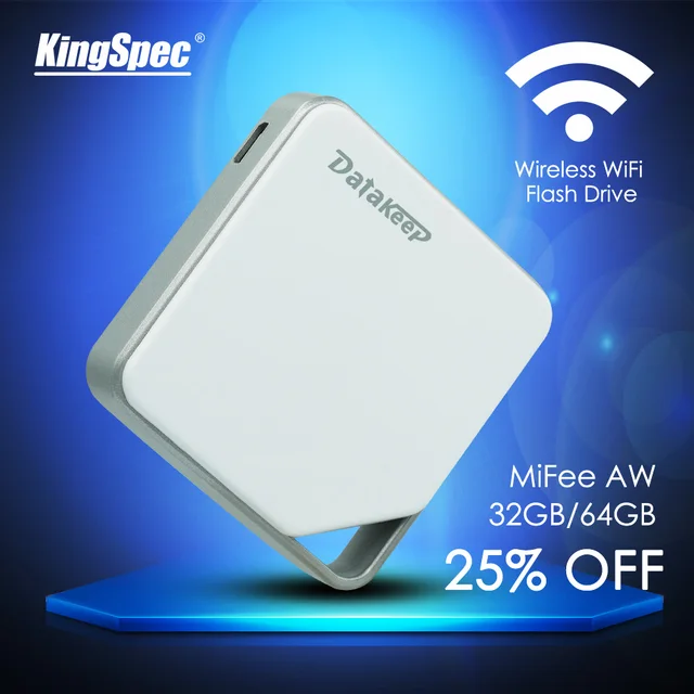 KingSpec Datakeep MiFee Беспроводной Портативный Внешний Жесткий Диск-WIFI USB Flash Drive для iphone, Samsung, Android, и т. д.