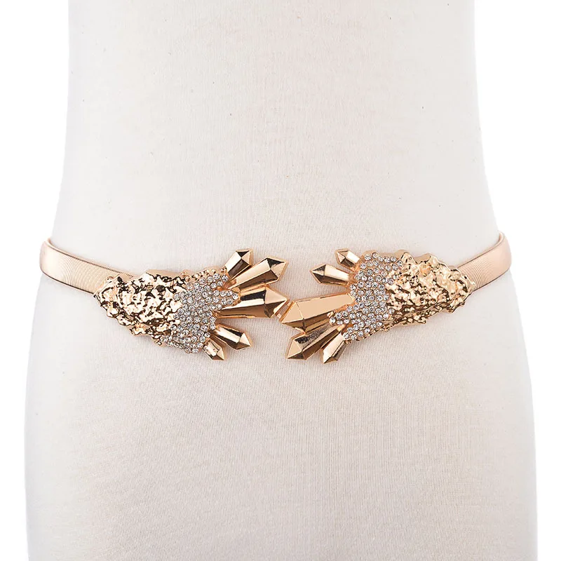 Fashion Metal Belt For Women Shining Rhinestone Dress Belts Elegant