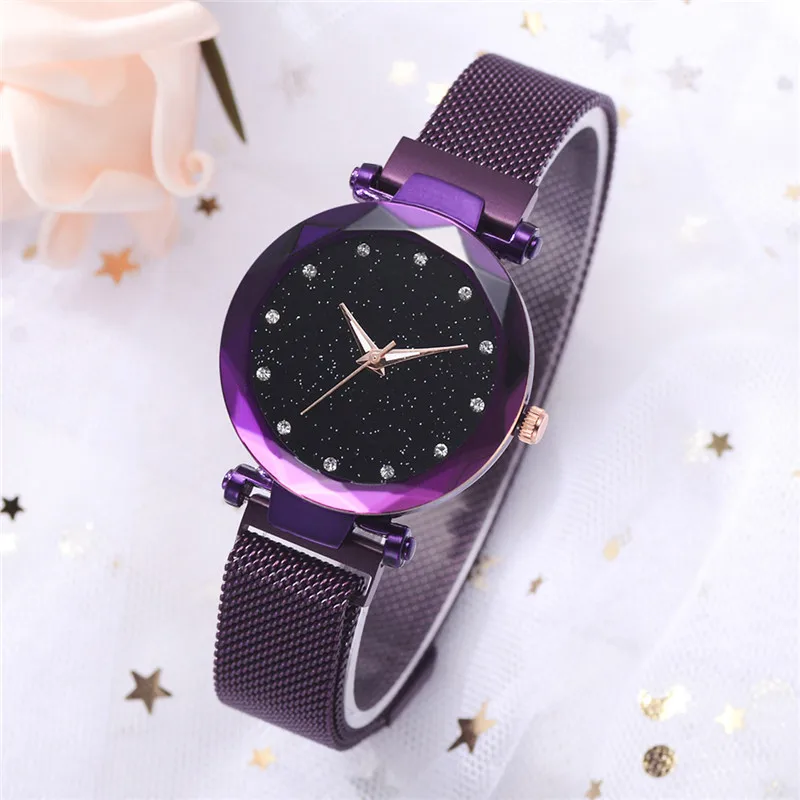 

Fashion Starry Sky Magnetic Women Watches Luxury Dress Bracelet Watch Rose Gold Ladies Girls Waterproof Quartz Wristwatches 49