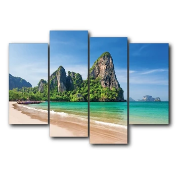 

Laeacco Canvas Painting Calligraphy Posters and Prints Sea Stone Scenery Wall Artwork Pictures for Living Room Home Decoration