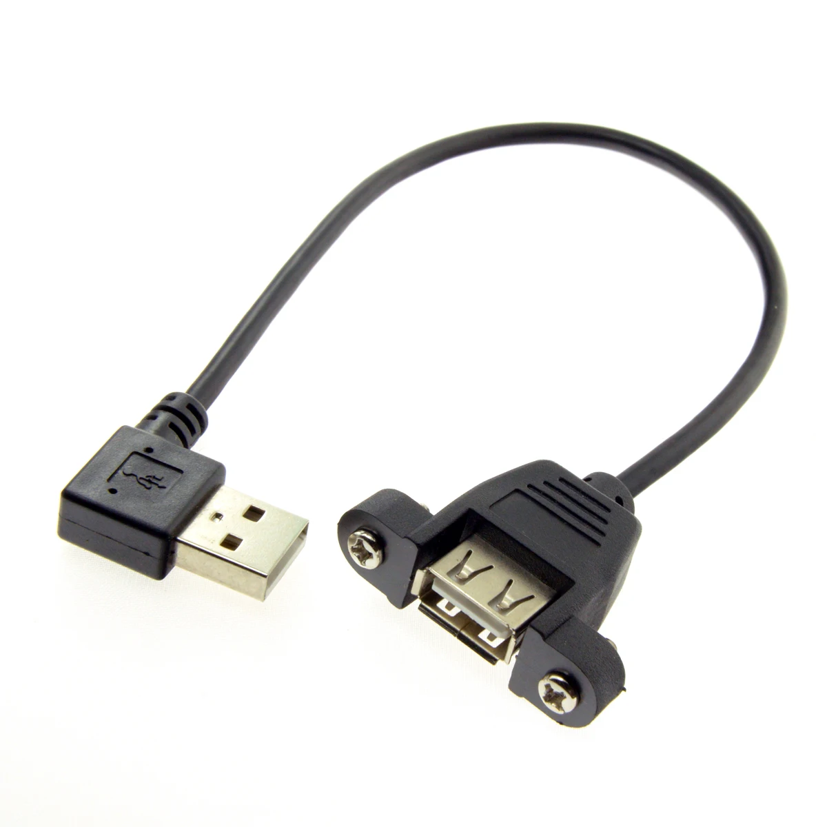 

CYDZ CY 90 Degree Left Angled USB 2.0 A Male Connector to Female Extension Cable With Panel Mount Hole