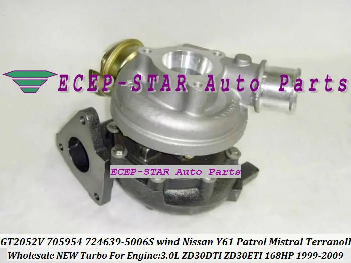 С ветровым охлаждением GT2052V 705954 0015 724639 5006S Turbo для NISSAN патруль Mistral Y61 Terrano II ZD30DTI ZD30ETI