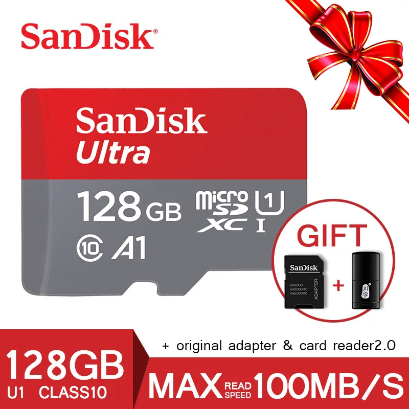 Карта памяти SanDisk Micro SD 32 Гб 16 Гб класс 10 UHS-1 MicroSDHC Mini SD карта 64 Гб 128 ГБ 256 ГБ MicroSDXC для смартфонов на базе Android - Емкость: 128 ГБ