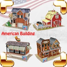 Новое поступление подарок американский стиль 3D Пазлы модель здания пейзажные игрушки DIY американский стиль строительство легкая сборка игры игрушка для всей семьи