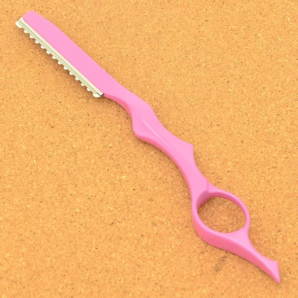 Профессиональные острые парикмахерские бритвы Meisha из нержавеющей стали, 1 шт., бритва для стрижки волос, филировочный нож, салонные инструменты HC0006 - Цвет: Розовый