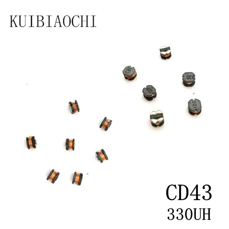 

50pcs/LOT SMD Power Inductor CD43 330UH 331 4.5*4*3.2MM Unshielded winding inductor