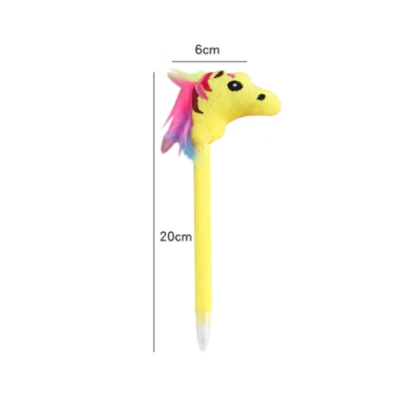 Funny Unicorn Plush Ballpoint Pen School Supply Cute Stuffed Animals Plush Soft Gel Pen Toys For Children Kids Stationer 141