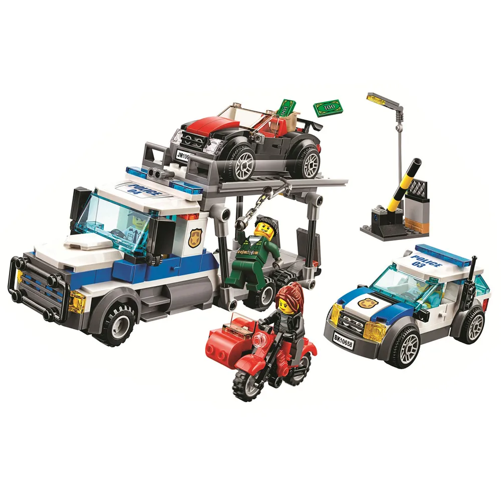 City Police Auto Transport Heist Building Blocks Kits Bricks Sets