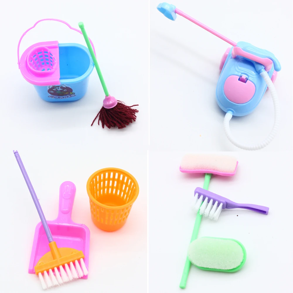 FREE SHIPPPING , dolls High grade Cleaning Kit for Girl Barbie Dolls , Household cleaning tools