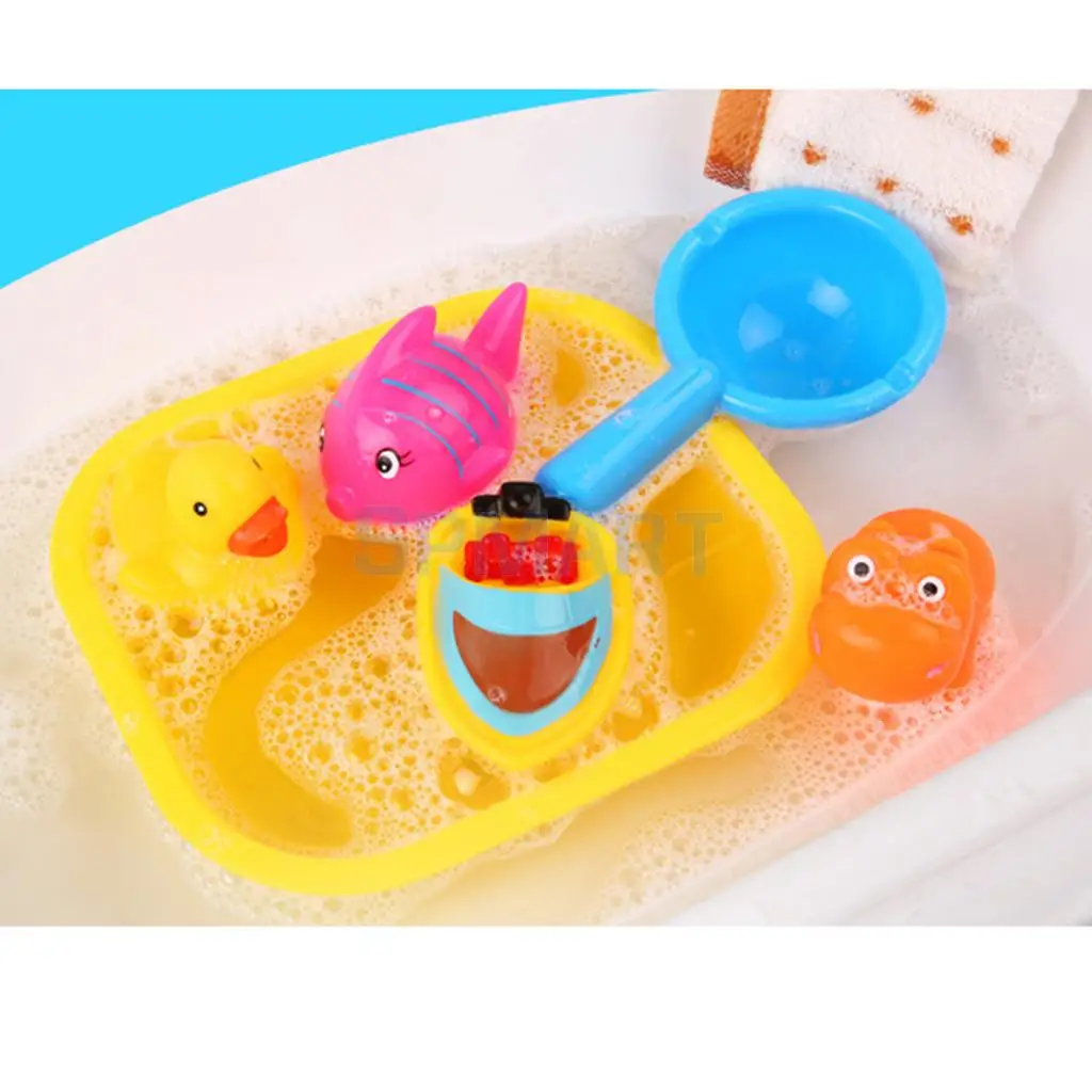6pcs Baby Fun Float Rubber Duck Fish Animals Bathtime Toys Kids
