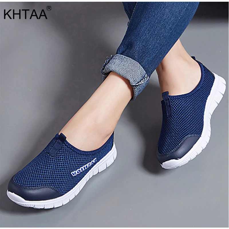 KHTAA Plus Size Women Sneakers Casual Autumn Flat Shoes Mesh Female ...