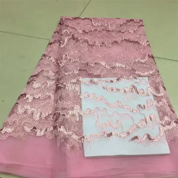 

Pink High Quality French Organza Lace Fabrics HJ134-2