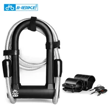double open candado bicicleta u lock bicycle bike lock Anti-theft Steel cycling cable lock 3 keys