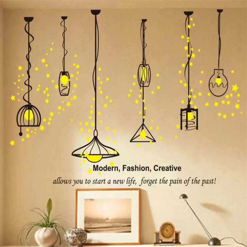 Applique Murale Chandelier Design IDFIAF DIY wallstickers home decor creative design black  Applique Murale Chandelier Design
