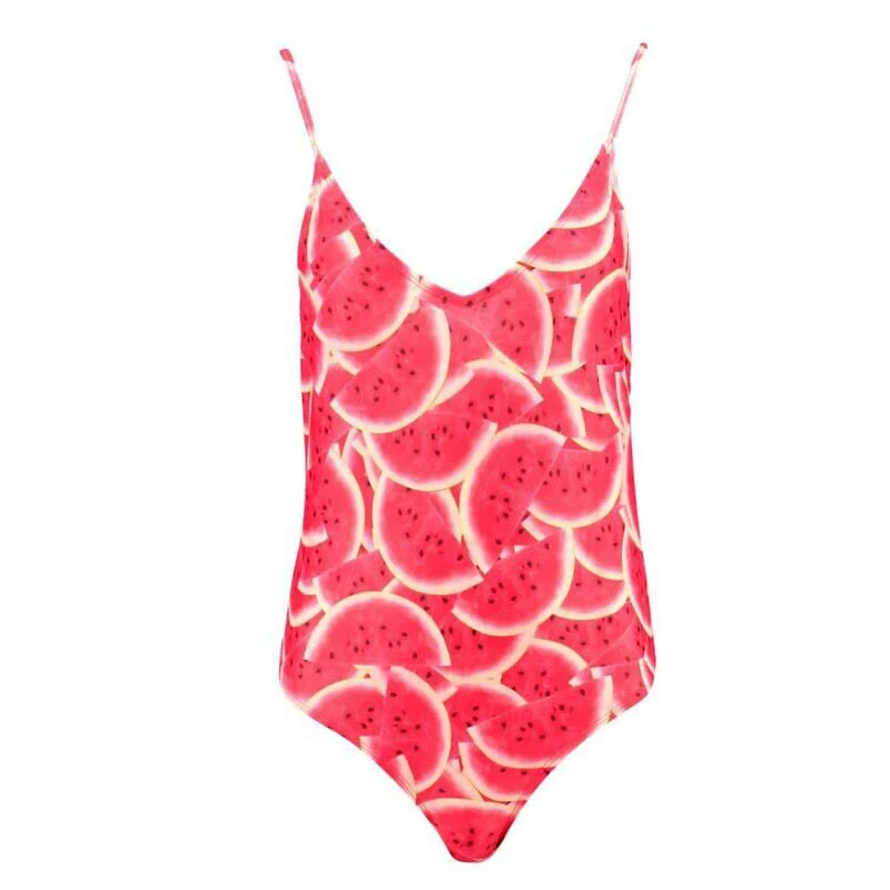 2018 Sexy One Piece Swimsuit Women Swimwear Watermelon Bodysuit Bandage