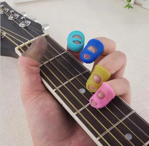 

Fingertip Protector Fingerstall Silicone Guitar String Finger Guard Against the Press Finger Ballad Guitar Accessories GYH