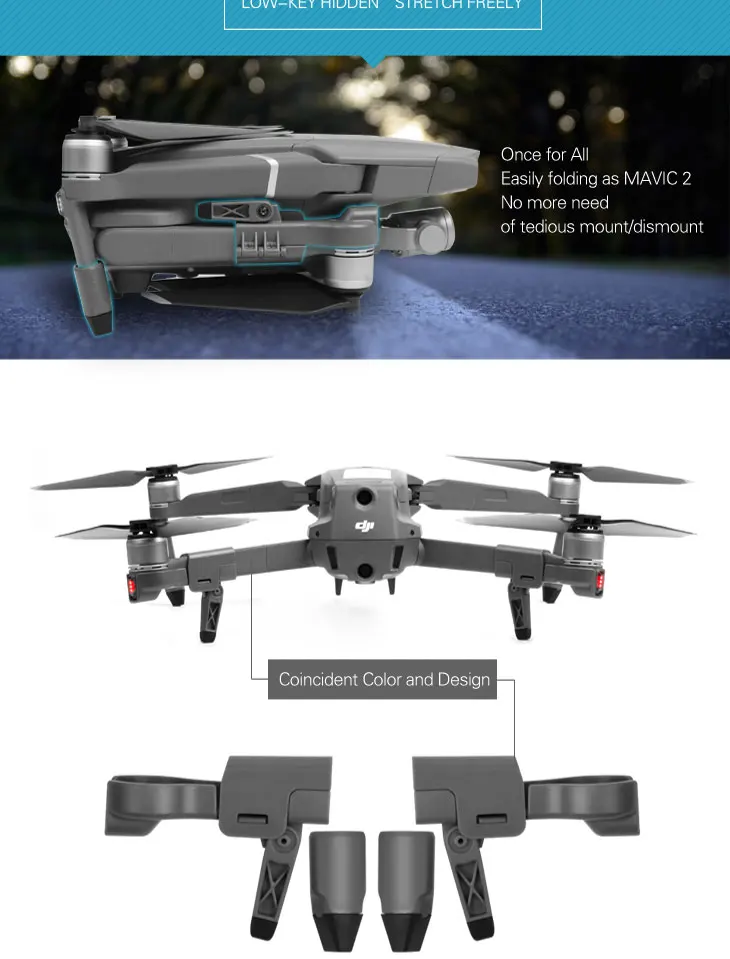 Складные комплекты шасси для DJI Mavic 2 Pro Zoom Drone портативный увеличивающий посадочные ноги поддержка ног протектор запасные части