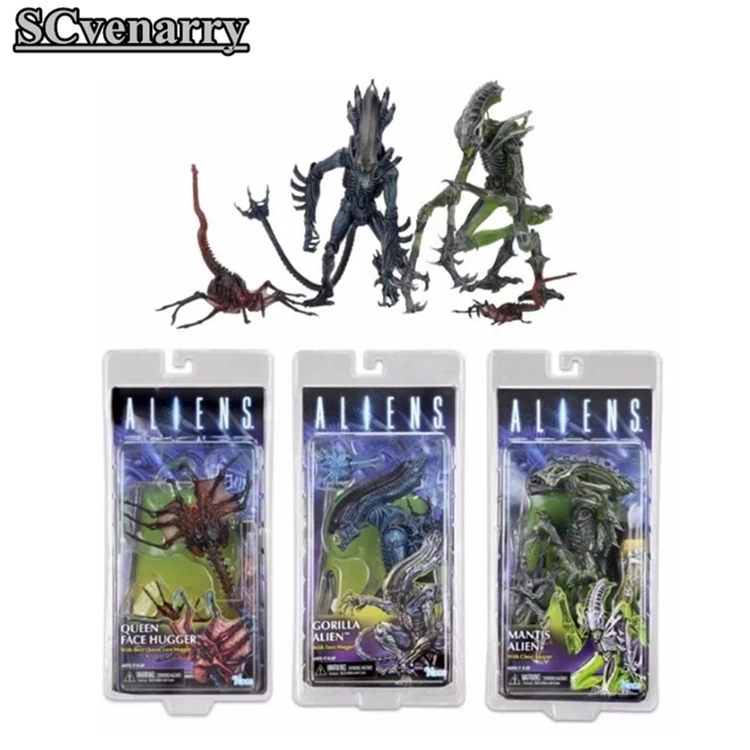 3 стиля инопланетянин NECA vs фигура хищника queen Face Hugger Mantis Gorilla Alien ПВХ Фигурки Модель