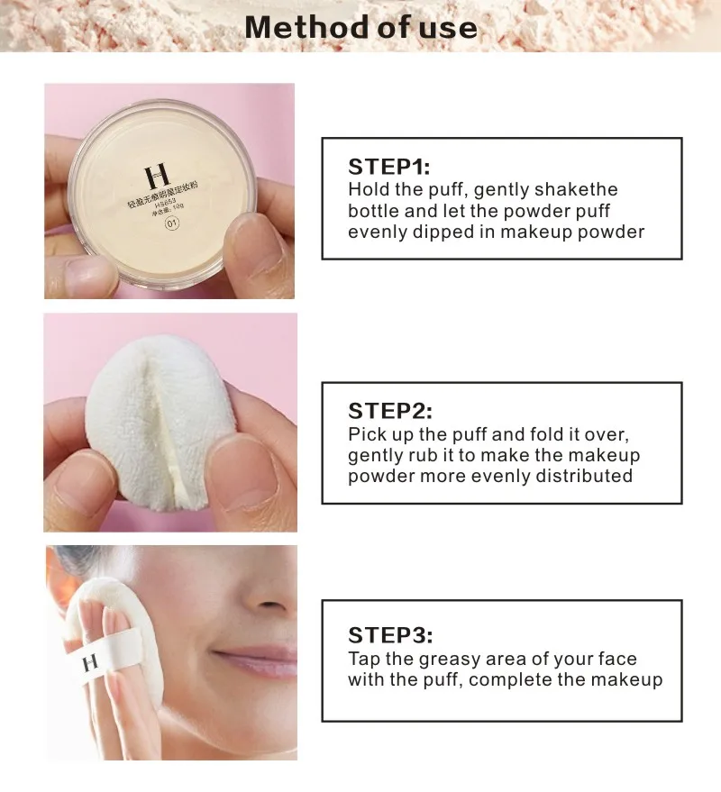 HENLICS Brand New Loose Powder Face Makeup Powder Foundation Waterproof Matte Powder Palette Contour Cosmetics Powder (5)