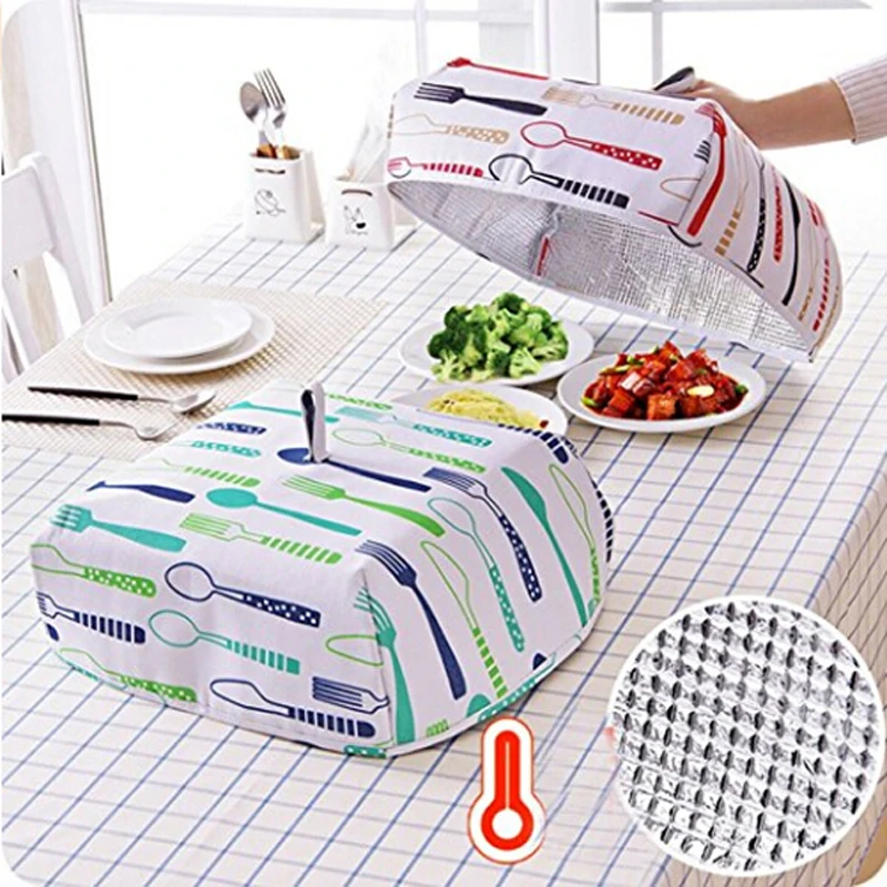 

1pc Foldable Insulated Food Cover With Aluminum Foil Food Insulation Cover Table Cover Insulation Cover YL890312