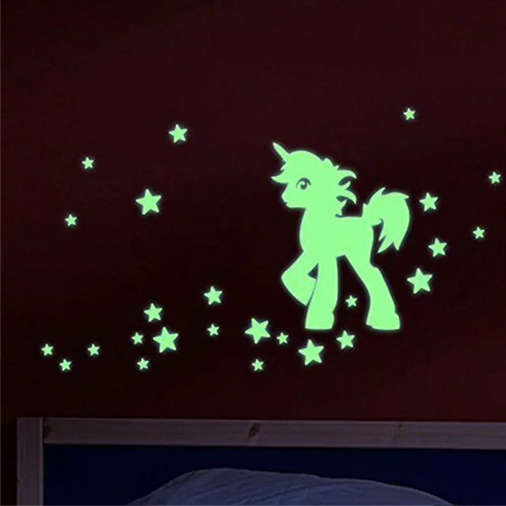 Luminous Wall Sticker  Home Decor Cartoon Glowing Wall 