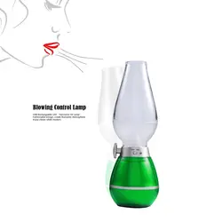 Светодиодный ночник с управлением выдувом, светодиодный светильник с питанием от USB, ретро-лампа для кемпинга, спальни, на открытом воздухе